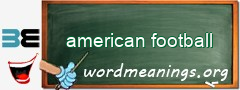 WordMeaning blackboard for american football